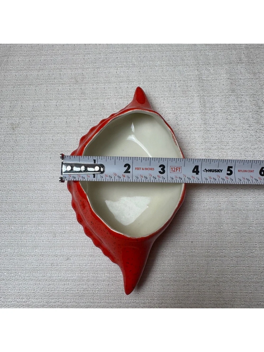 Vintage Red Crab Shell Ceramic Appetizer Dishes Set of 2 Coastal Seafood
